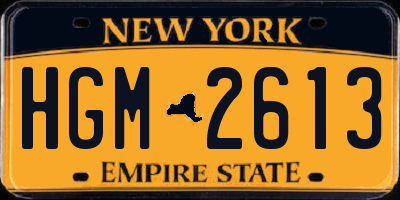 NY license plate HGM2613
