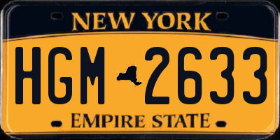 NY license plate HGM2633