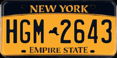 NY license plate HGM2643