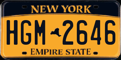 NY license plate HGM2646