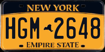 NY license plate HGM2648