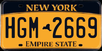 NY license plate HGM2669