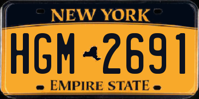 NY license plate HGM2691