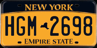 NY license plate HGM2698