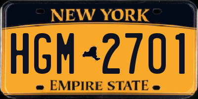 NY license plate HGM2701