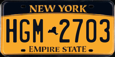 NY license plate HGM2703