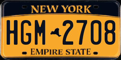 NY license plate HGM2708