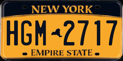 NY license plate HGM2717