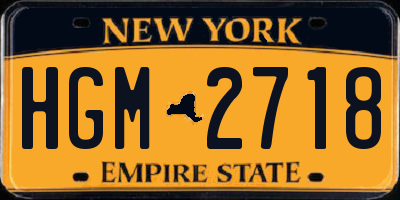 NY license plate HGM2718