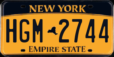 NY license plate HGM2744