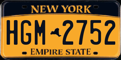 NY license plate HGM2752