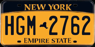 NY license plate HGM2762