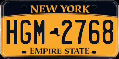 NY license plate HGM2768