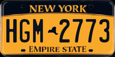 NY license plate HGM2773