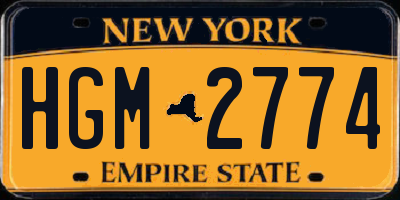 NY license plate HGM2774