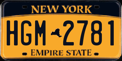 NY license plate HGM2781