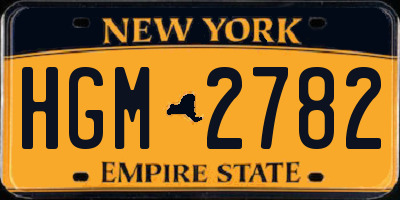 NY license plate HGM2782