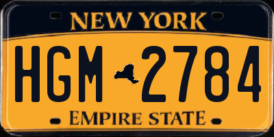 NY license plate HGM2784