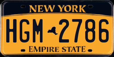 NY license plate HGM2786