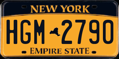 NY license plate HGM2790
