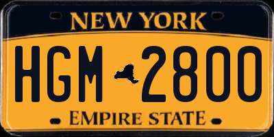NY license plate HGM2800