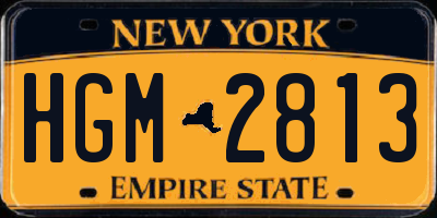 NY license plate HGM2813