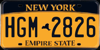 NY license plate HGM2826