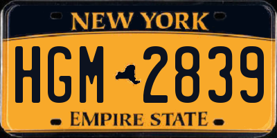 NY license plate HGM2839