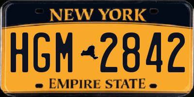 NY license plate HGM2842