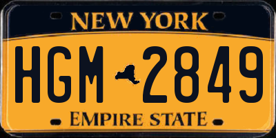 NY license plate HGM2849