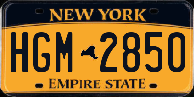 NY license plate HGM2850