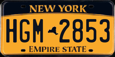 NY license plate HGM2853