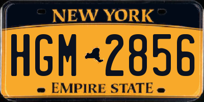 NY license plate HGM2856