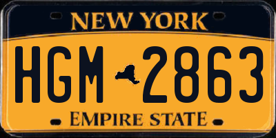 NY license plate HGM2863