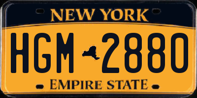 NY license plate HGM2880