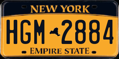 NY license plate HGM2884