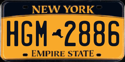 NY license plate HGM2886