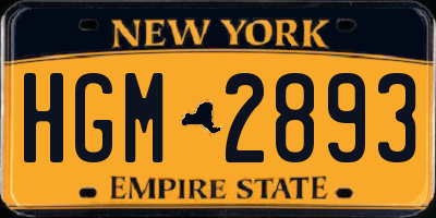 NY license plate HGM2893