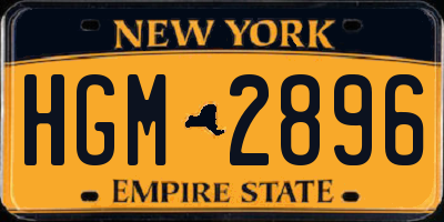 NY license plate HGM2896