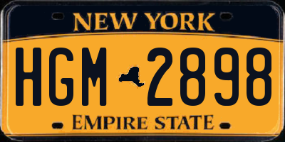 NY license plate HGM2898