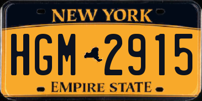NY license plate HGM2915