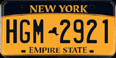 NY license plate HGM2921