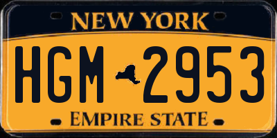 NY license plate HGM2953