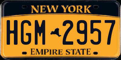 NY license plate HGM2957