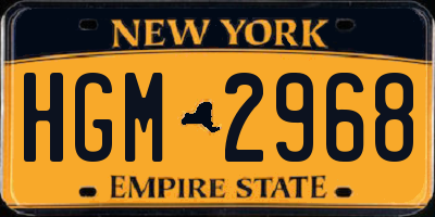 NY license plate HGM2968