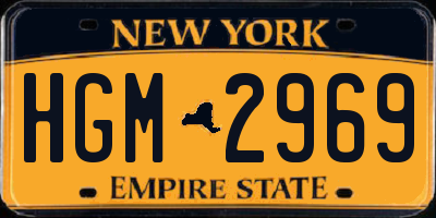 NY license plate HGM2969