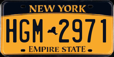 NY license plate HGM2971