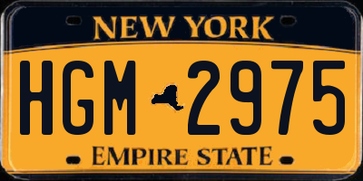 NY license plate HGM2975