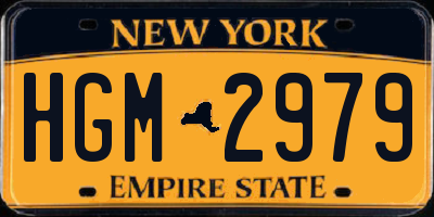 NY license plate HGM2979