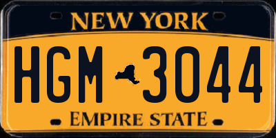 NY license plate HGM3044